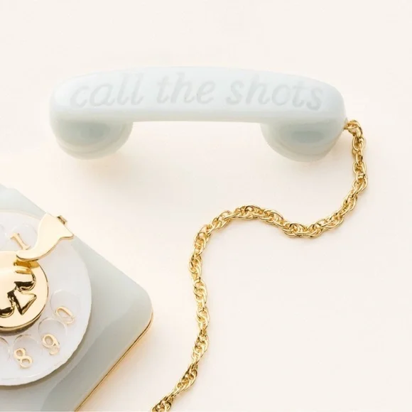 Kate Spade Gold and White Telephone Brooch - Picture 3 of 4